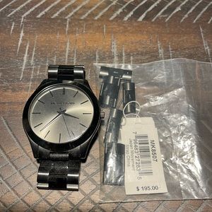 Oversized Slim Runway Black Tone Watch Style #MK8507